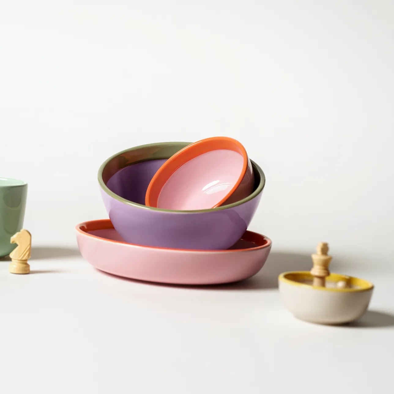 Lautaset|Kulhot-IITTALA Kulho/lautanen 22cm pinkki-oranssi