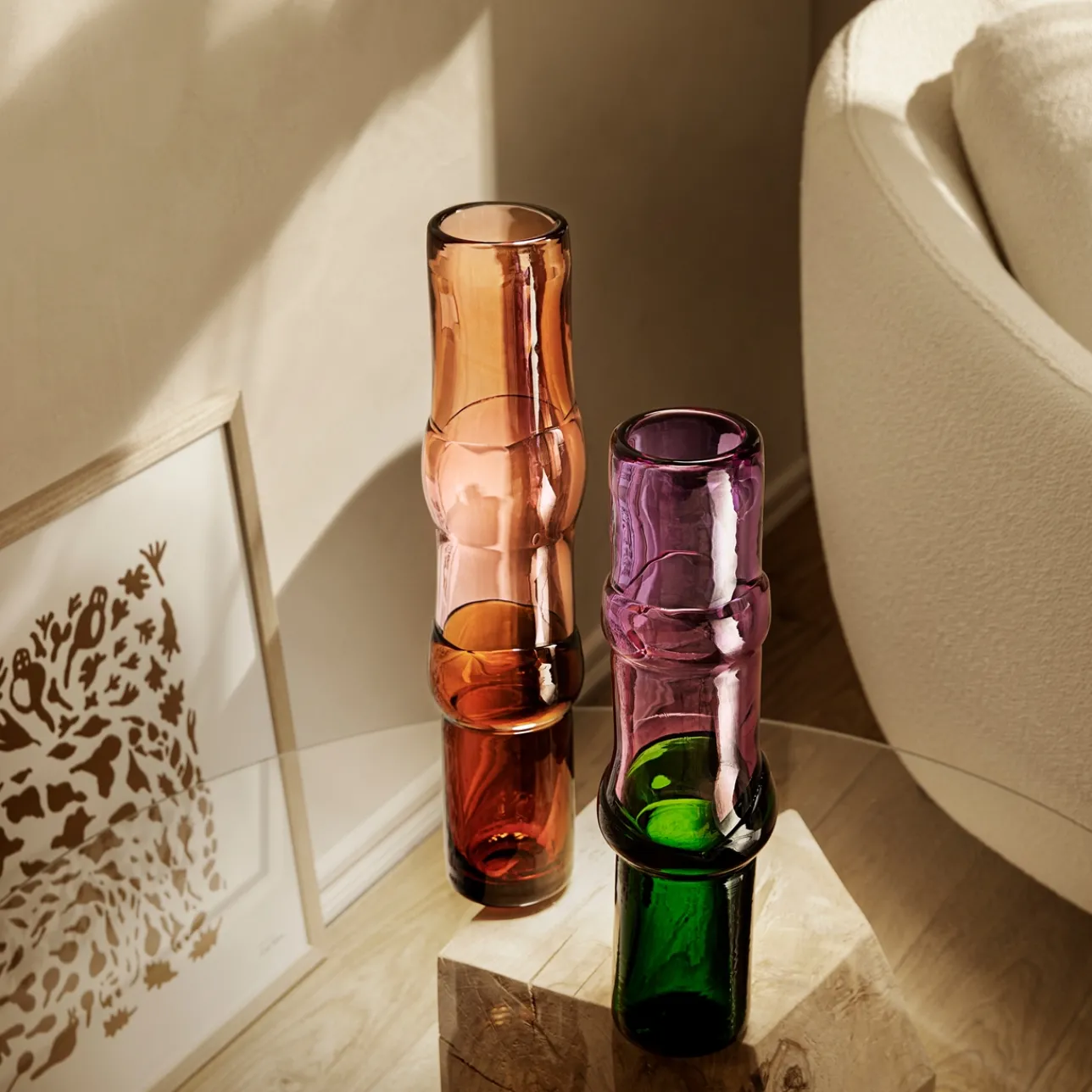 Taide-Esineet-IITTALA Maljakko 90x450mm lohenpunainen-vaaleanpunainen-aavikko