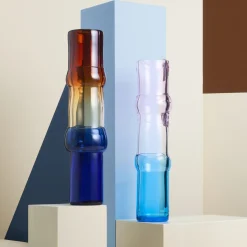 Taide-Esineet-IITTALA Maljakko 90x450mm vaalea pinkki-kirkas-taivaansininen