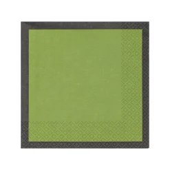 Keittiötekstiilit-IITTALA Paperiservetti 33x33cm sammaleenvihreä-musta Sammaleenvihreä-musta